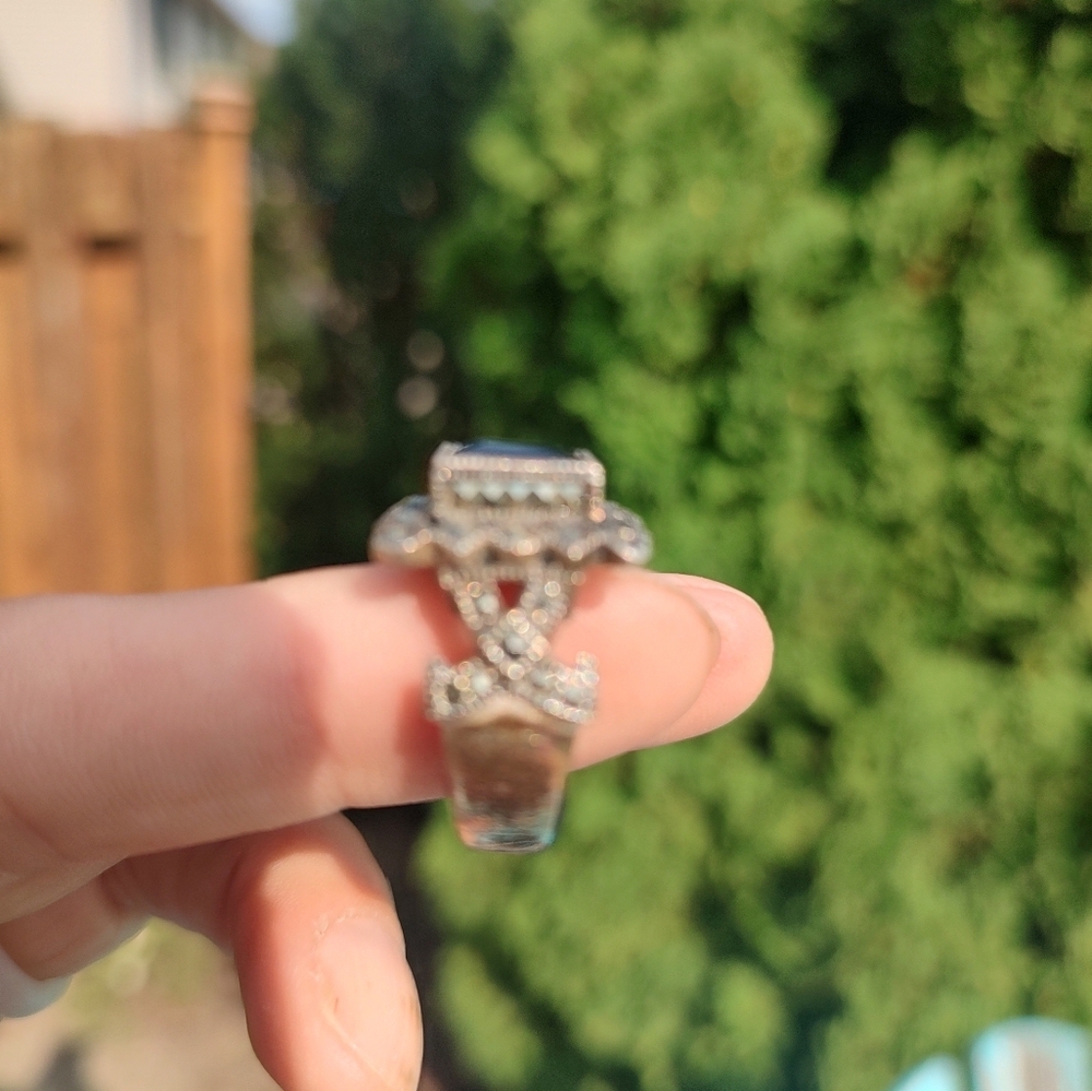 Judith Jack Sterling Silver Marcasite Black Onyx Ring! - Picture 6 of 14